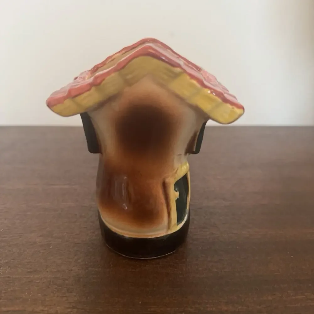 VTG Ceramic Planter Old Shoe Boot House Bird Japan Art Pottery Kitschy Decor
